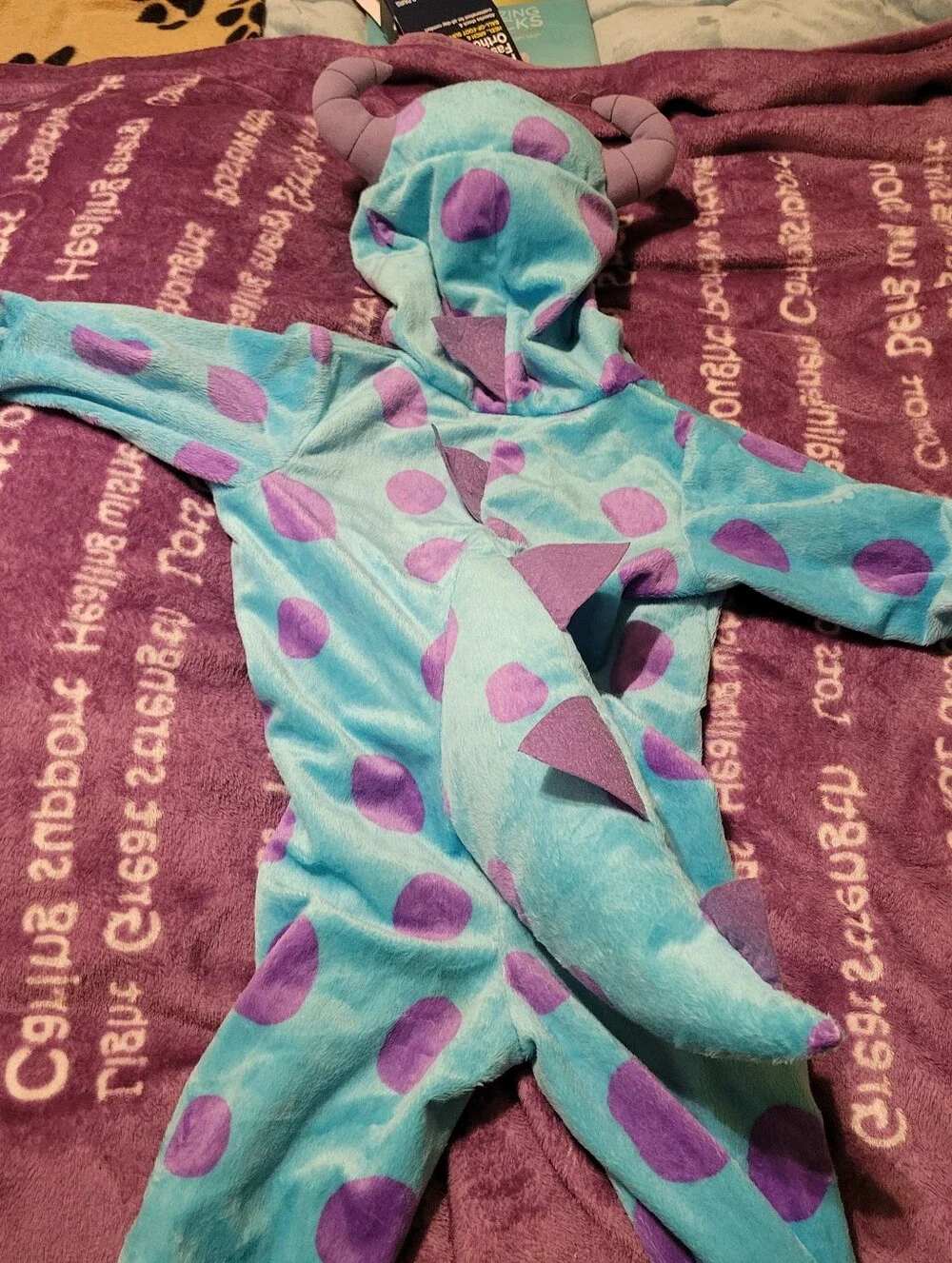 Disney Pixar Monsters Inc Plush SULLY Halloween Costume Blue/Purple 12-18 months